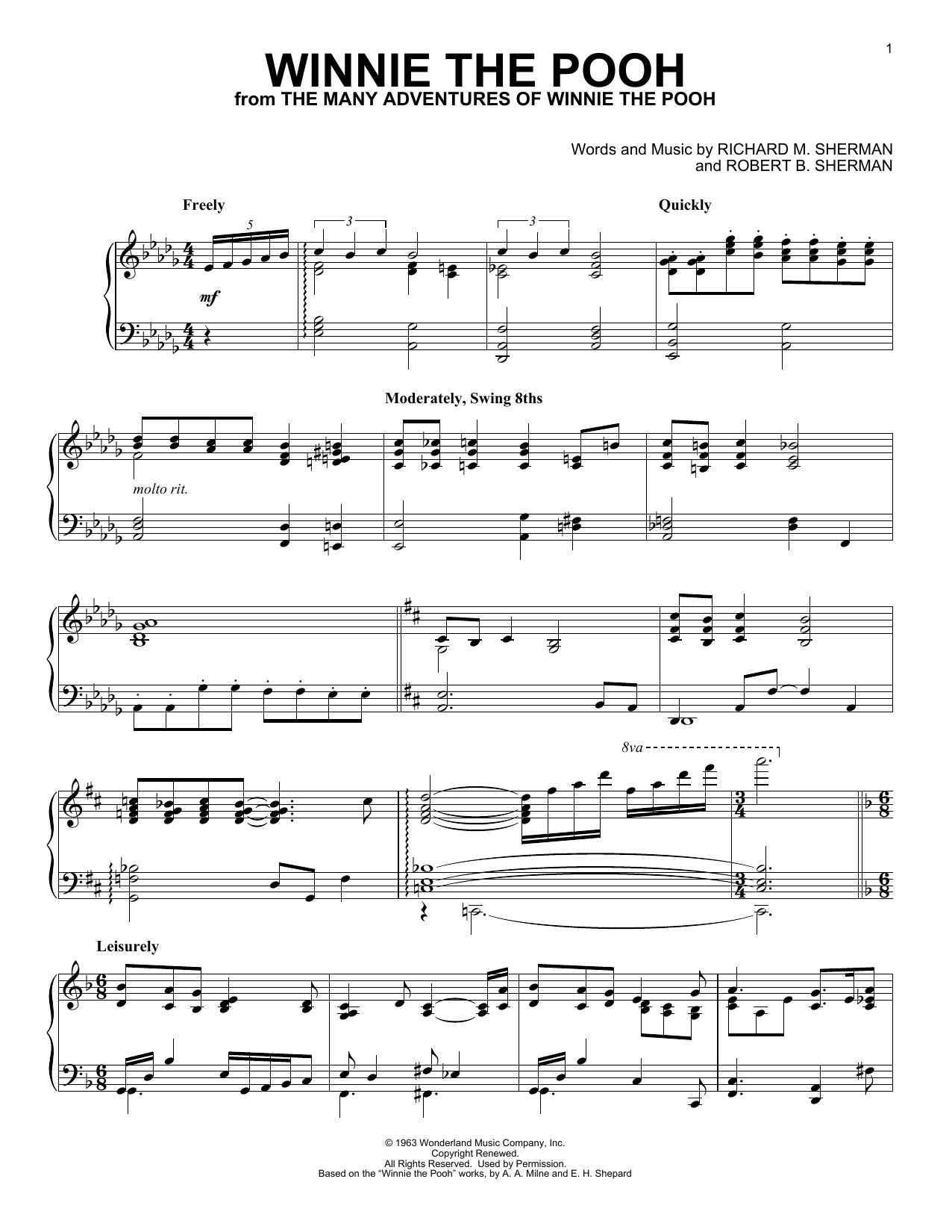 Produktbild zu: Winnie The Pooh (from The Many Adventures Of Winnie The Pooh)