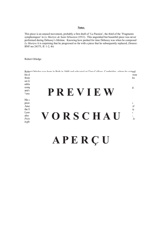 Product gallery: Page 4 of 18 La Passion from Le Martyr de Saint Sebastien , , (orchestra)