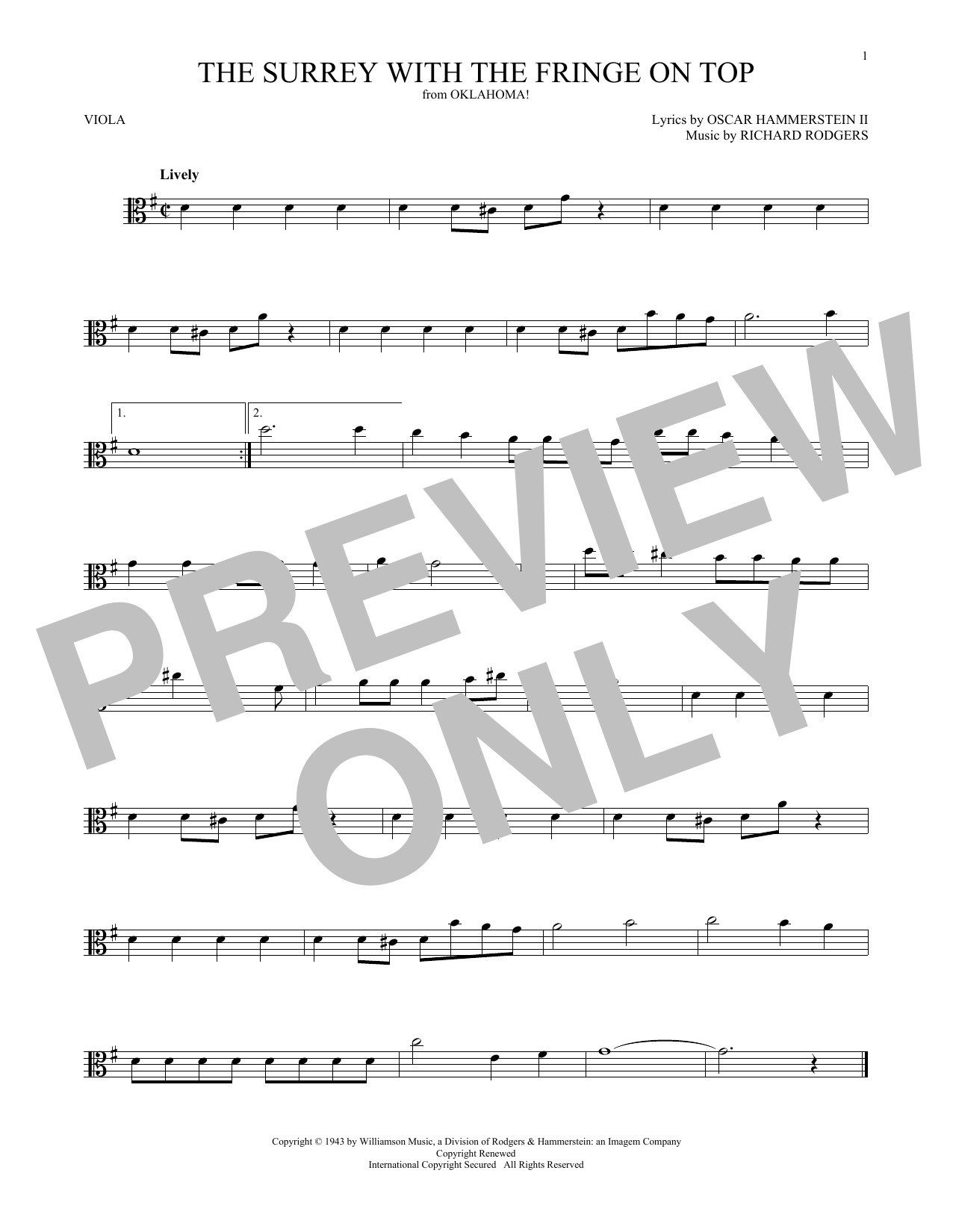 Product gallery: Page 1 of 1 The Surrey With The Fringe On Top (from Oklahoma!), Rodgers & Hammerstein