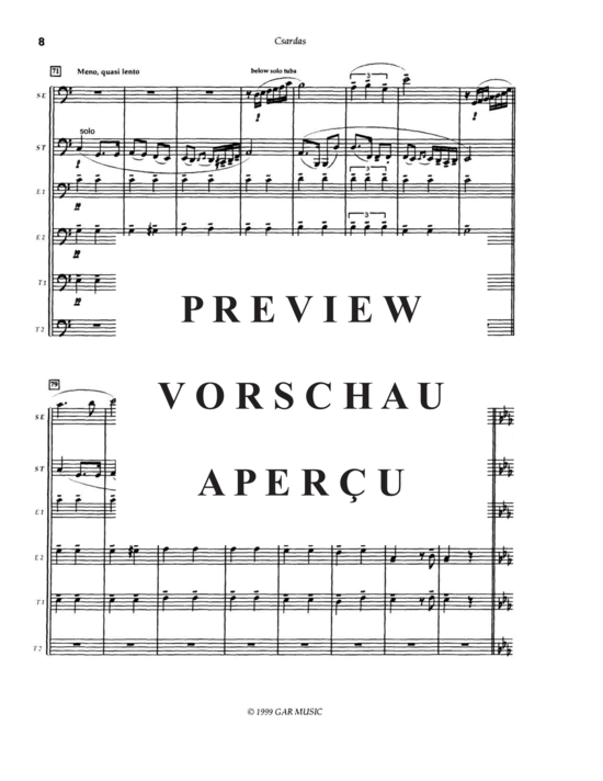 Produktgalerie: Seite 10 von 21 Csardas , , (Tuba Quatett + Euphonium Solo + Tuba Solo)
