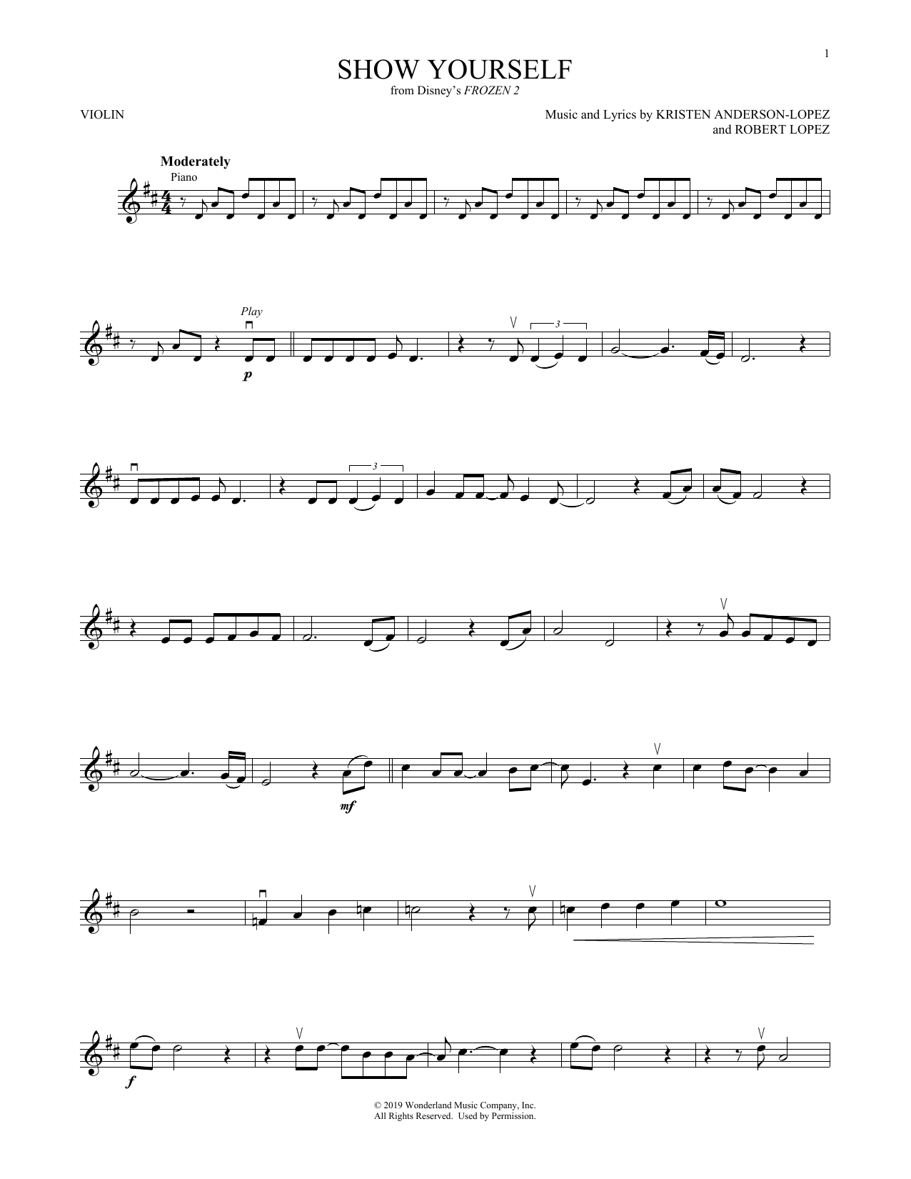 Product gallery: Page 1 of 1 Show Yourself (from Disney's Frozen 2), Idina Menzel and Evan Rachel Wood