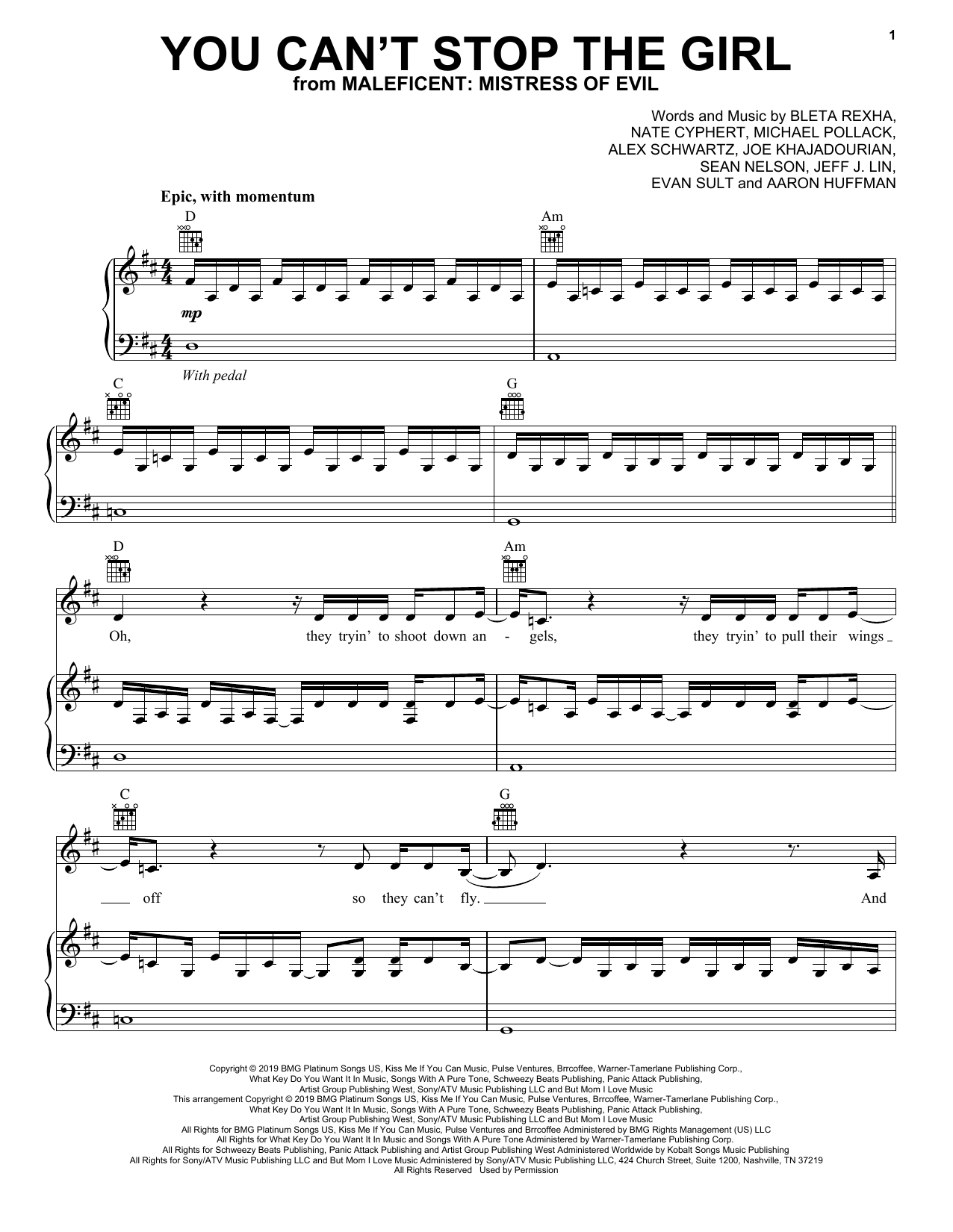 Produktbild zu: You Can't Stop The Girl (from Disney's Maleficent: Mistress of Evil)