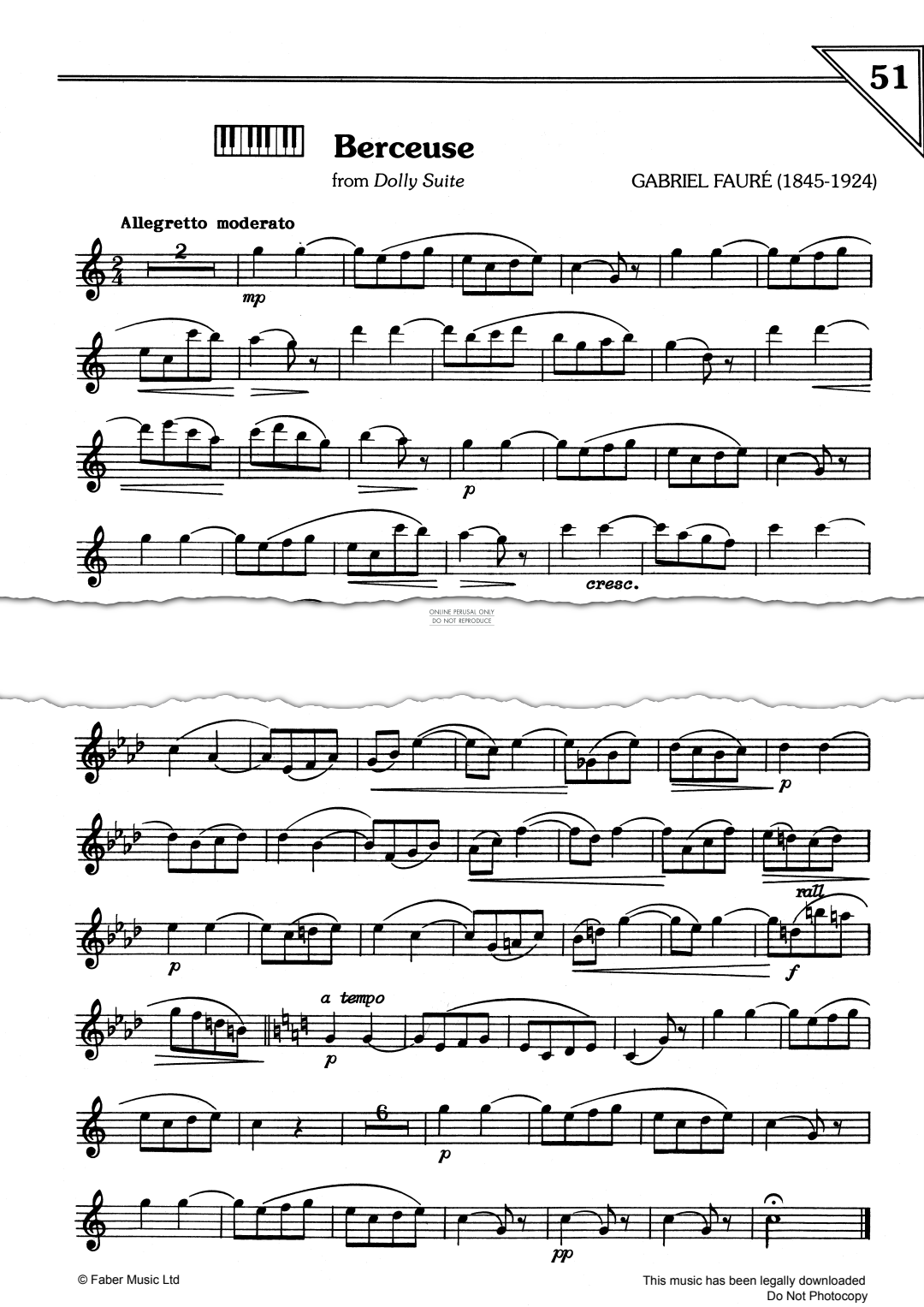 Product gallery: Page 1 of 1 Berceuse (from "Dolly Suite"), Gabriel Faure