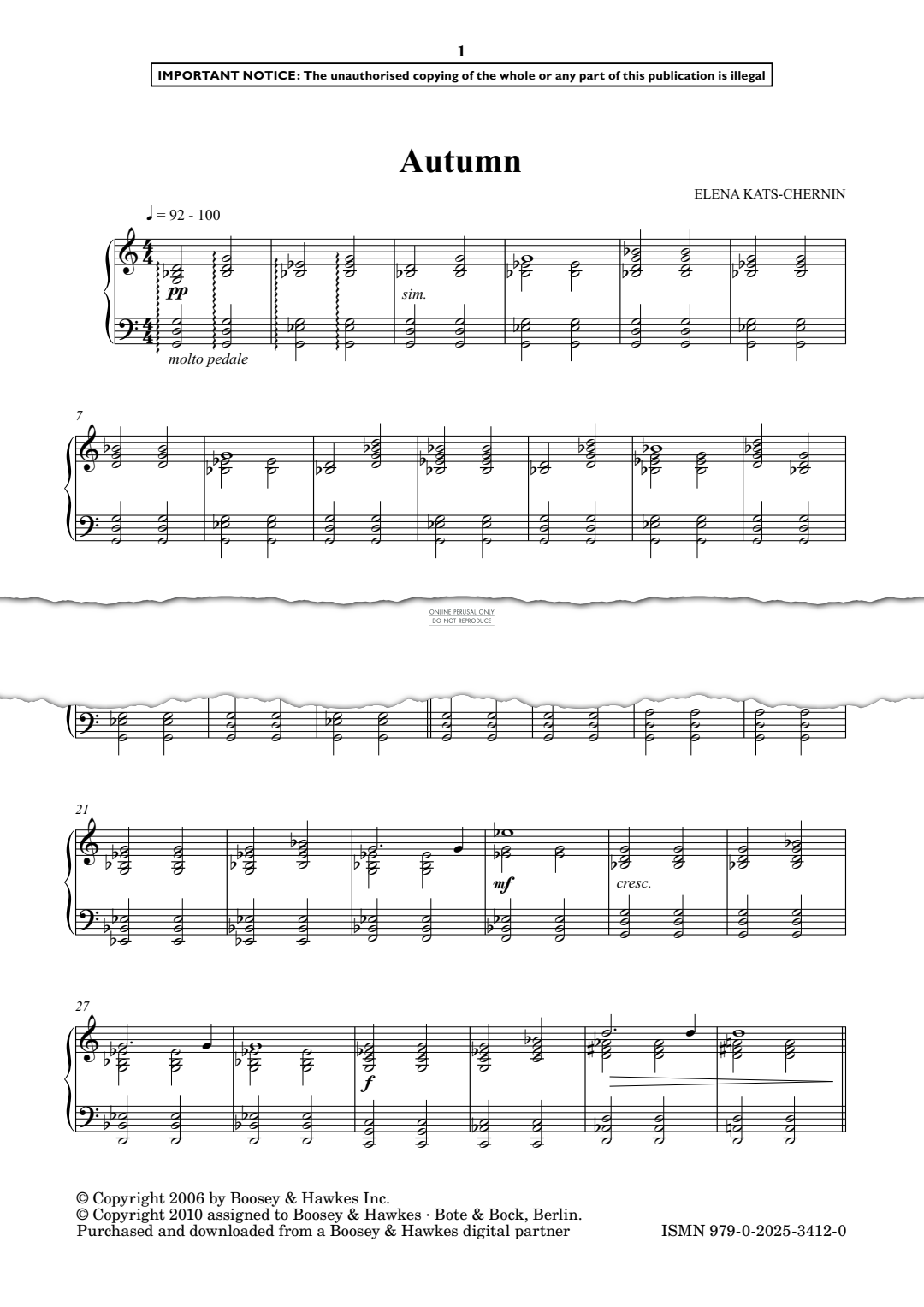 Produktgalerie: Seite 1 von 1 Autumn, Elena Kats-Chernin, Klavier