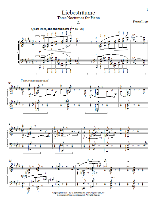 Product gallery: Page 1 of 1 Libestraum No. 2, Franz Liszt