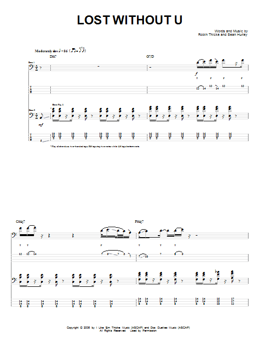 Produktgalerie: Seite 1 von 1 Lost Without U, Robin Thicke, E-Bass