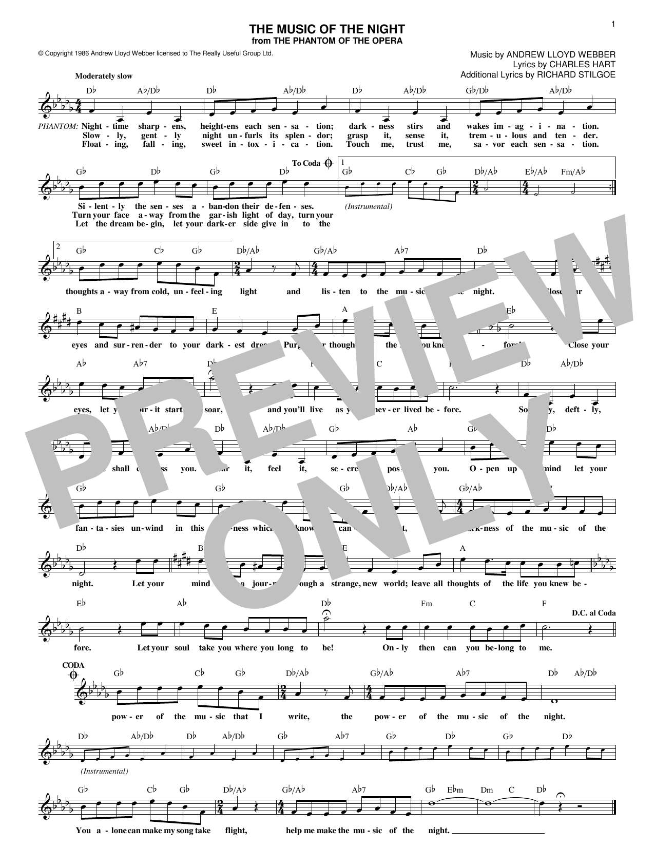 Product picture to: The Music Of The Night (from The Phantom Of The Opera)