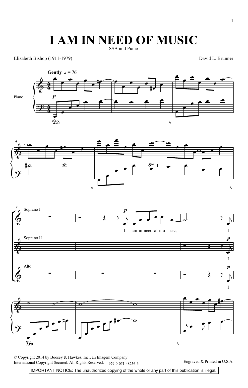 Product gallery: Page 1 of 1 I Am In Need Of Music, David Brunner