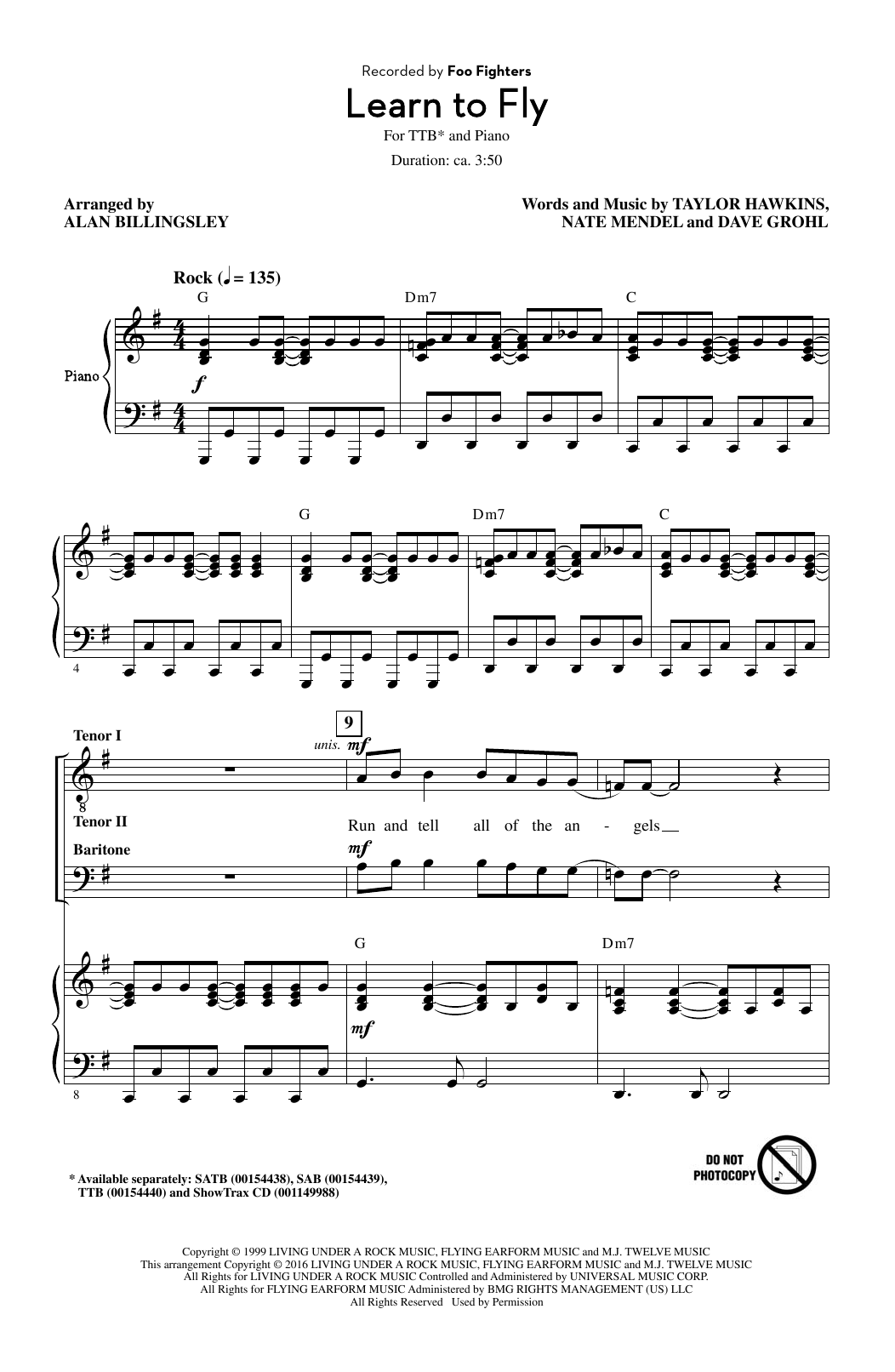 Produktgalerie: Seite 1 von 1 Learn To Fly, Alan Billingsley, Chor