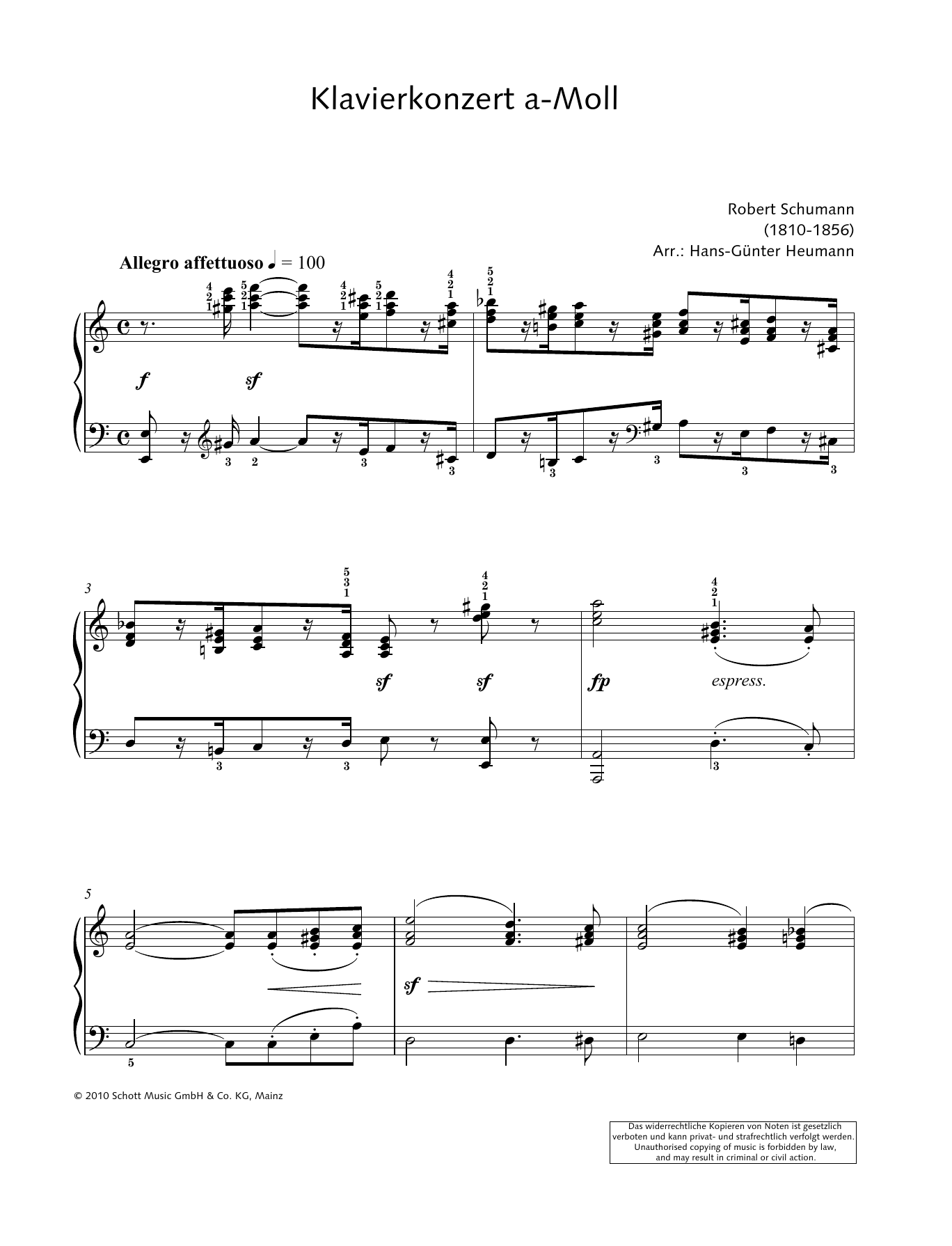 Product gallery: Page 1 of 1 Concerto for Piano and Orchestra in A minor, Robert Schumann
