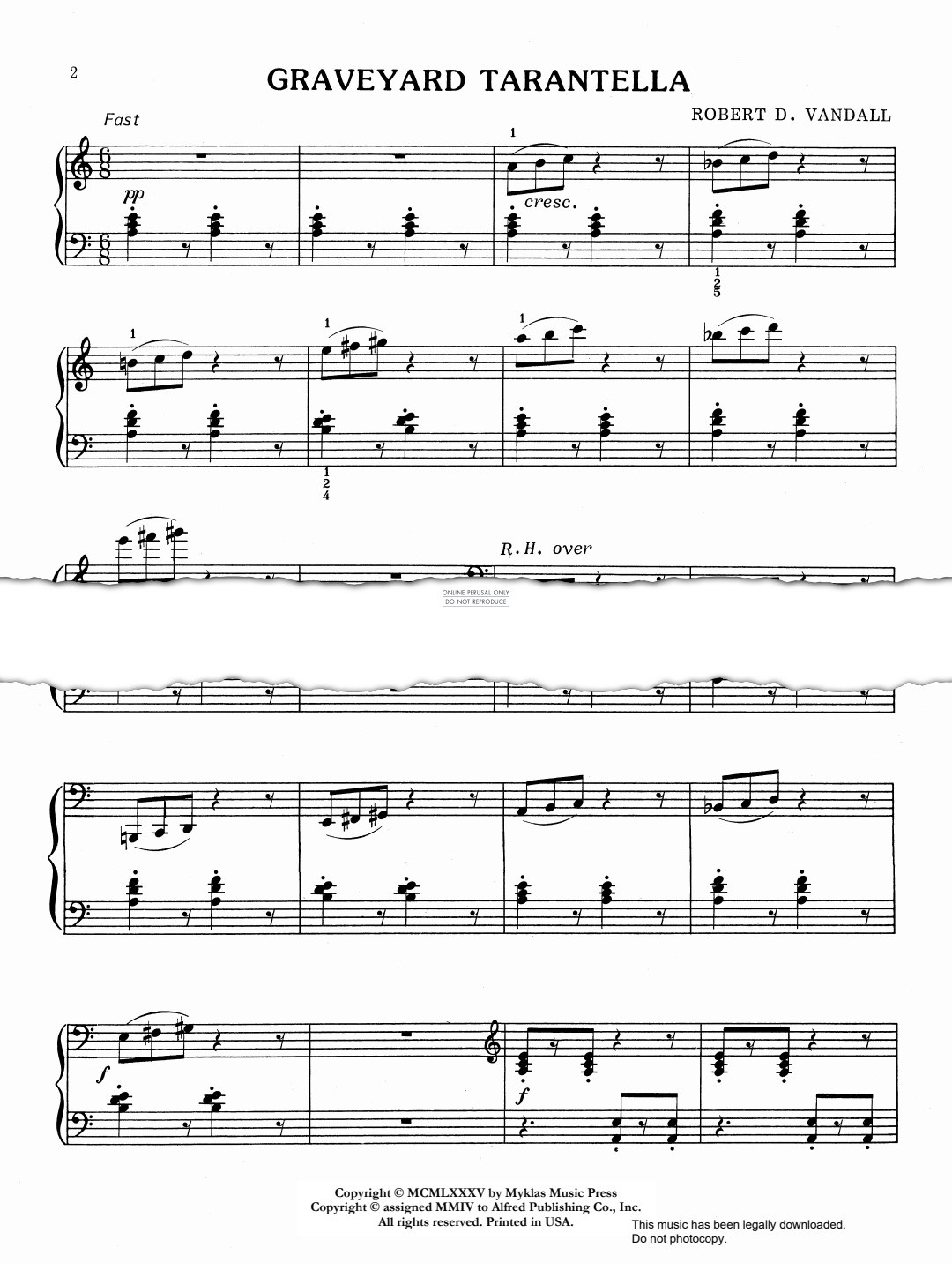 Produktgalerie: Seite 1 von 1 Graveyard Tarantella, Robert Vandall, Klavier