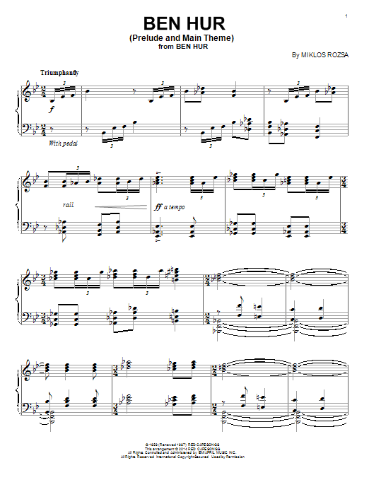 Product gallery: Page 1 of 1 Ben Hur (Prelude and Main Theme), Miklos Rozsa