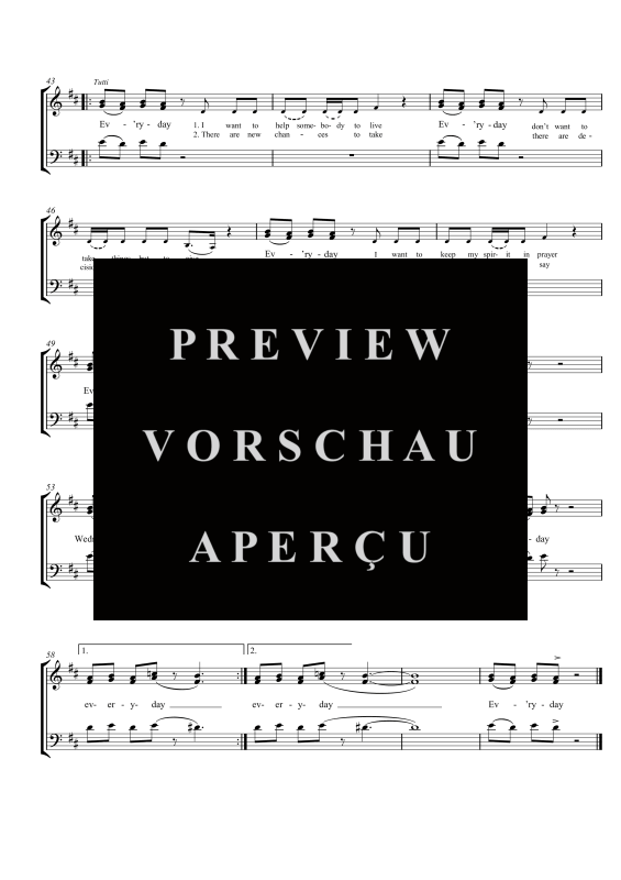 gallery: Ev´ryday, , Gemischter Chor SAM/Solo opt. und Klavier