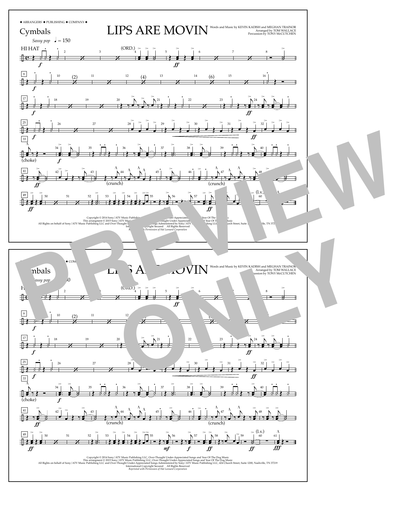 Produktbild zu: Lips Are Movin - Cymbals