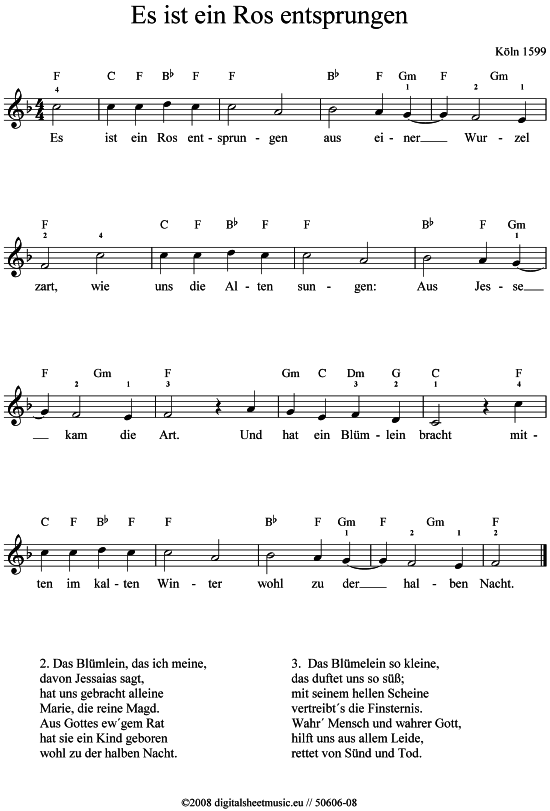 gallery: Es ist ein Ros´entsprungen , , (Keyboard)