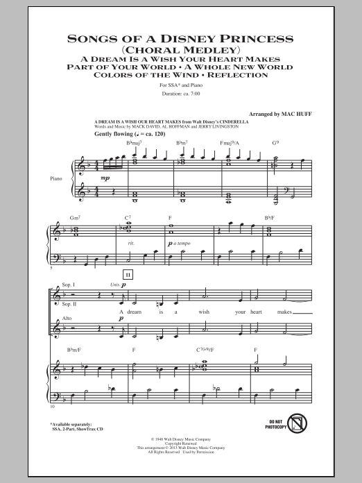 Produktgalerie: Seite 1 von 1 Songs of a Disney Princess (Choral Medley), Mac Huff, Chor