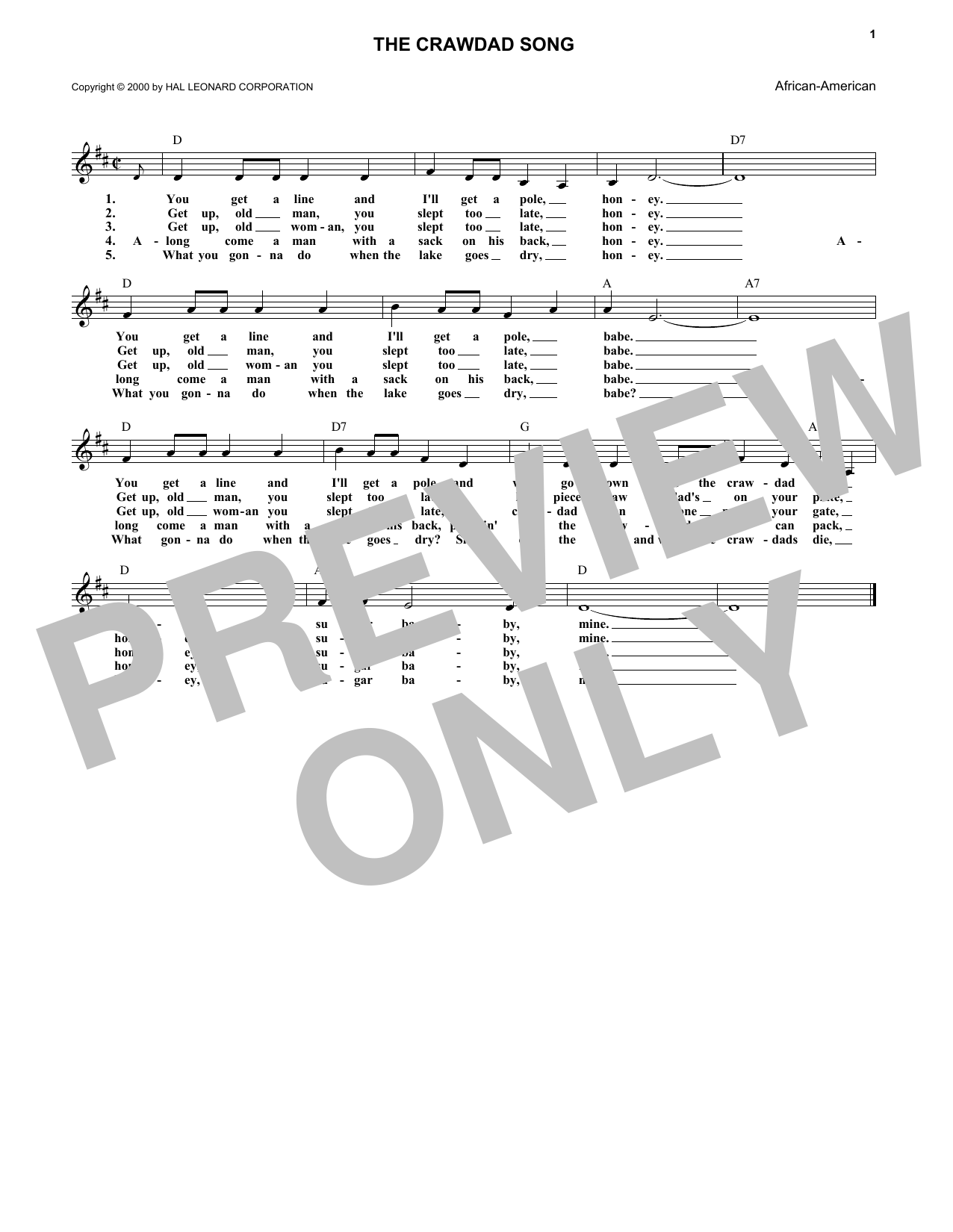 Product picture to: The Crawdad Song