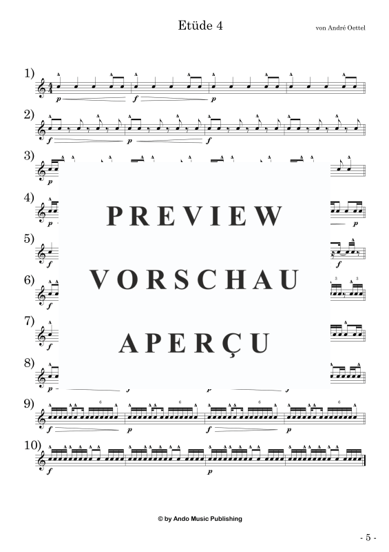 Produktgalerie: Seite 7 von 11 Etüden für Snare Drum im 4/4-Takt - Band 4, , Snare Drum Solo