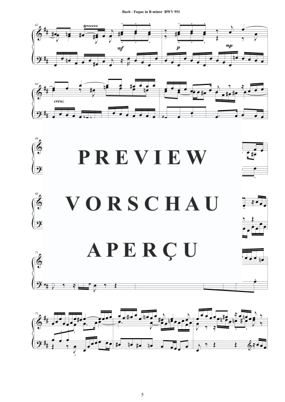Product gallery: Page 6 of 9 Fugue in B minor BWV 951, , Solo Piano
