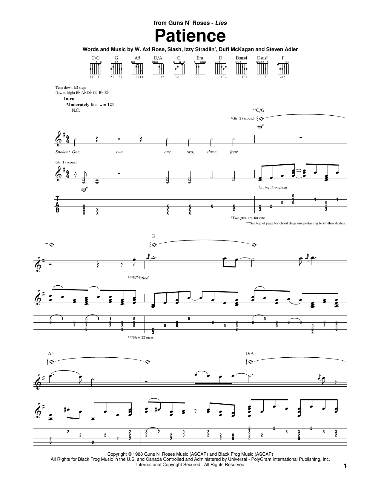 Produktgalerie: Seite 1 von 1 Patience, Guns N' Roses, Gitarre