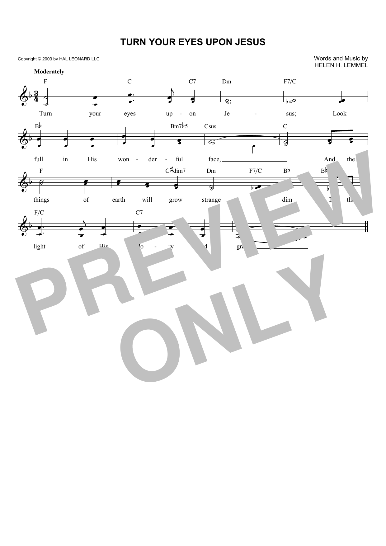 Produktbild zu: Turn Your Eyes Upon Jesus