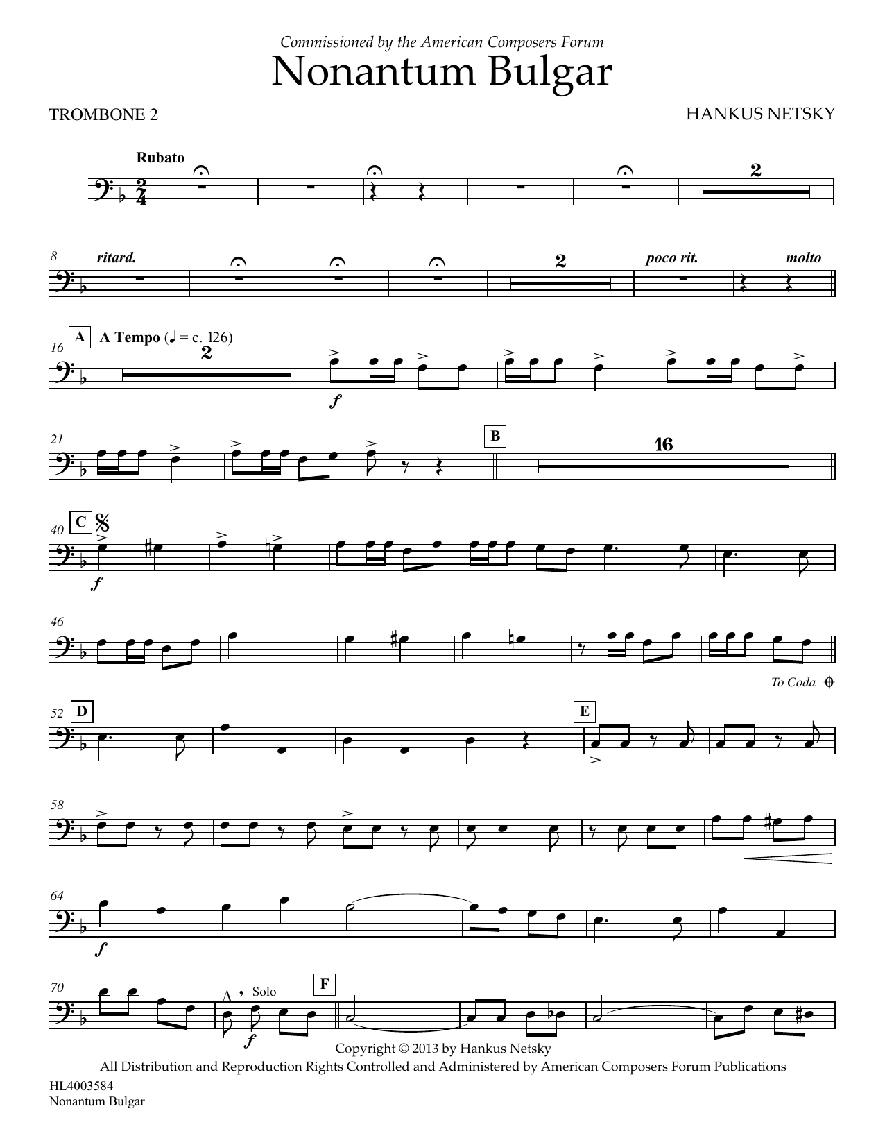 Product picture to: Nonantum Bulgar - Trombone 2