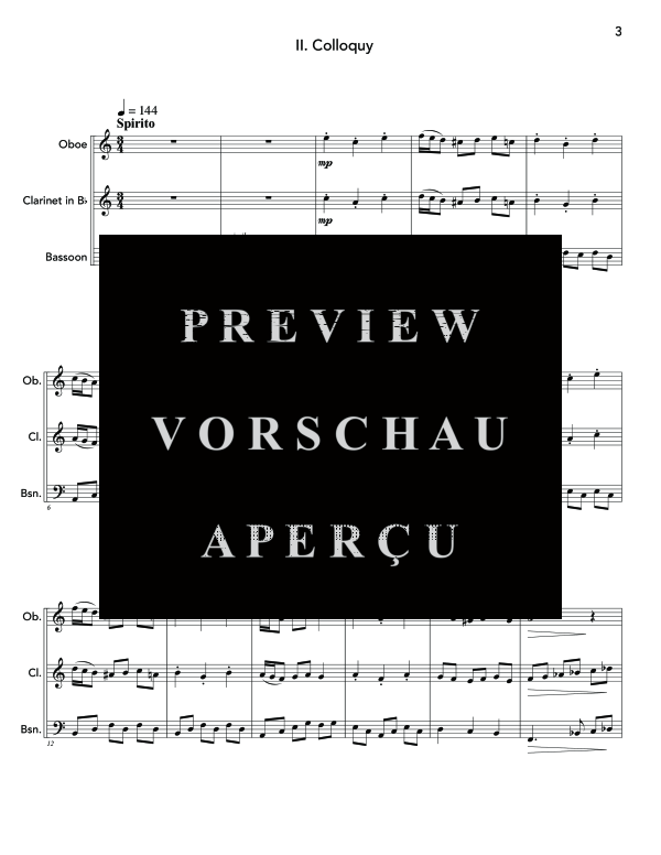 Product gallery: Page 7 of 11 Parley for Winds, , (woodwind trio oboe, clarinet and bassoon)