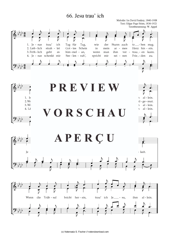 Product picture to: Jesu trau ich  Ira David Sankey, 1840-1908 / Edgar Page Stites, 1836-1921