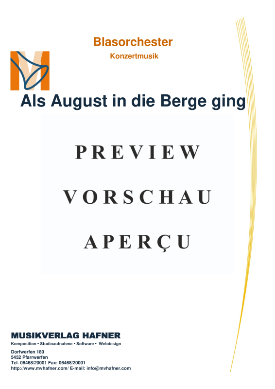 Product gallery: Page 2 of 11 Als August in die Berge ging, , (large wind orchestra)