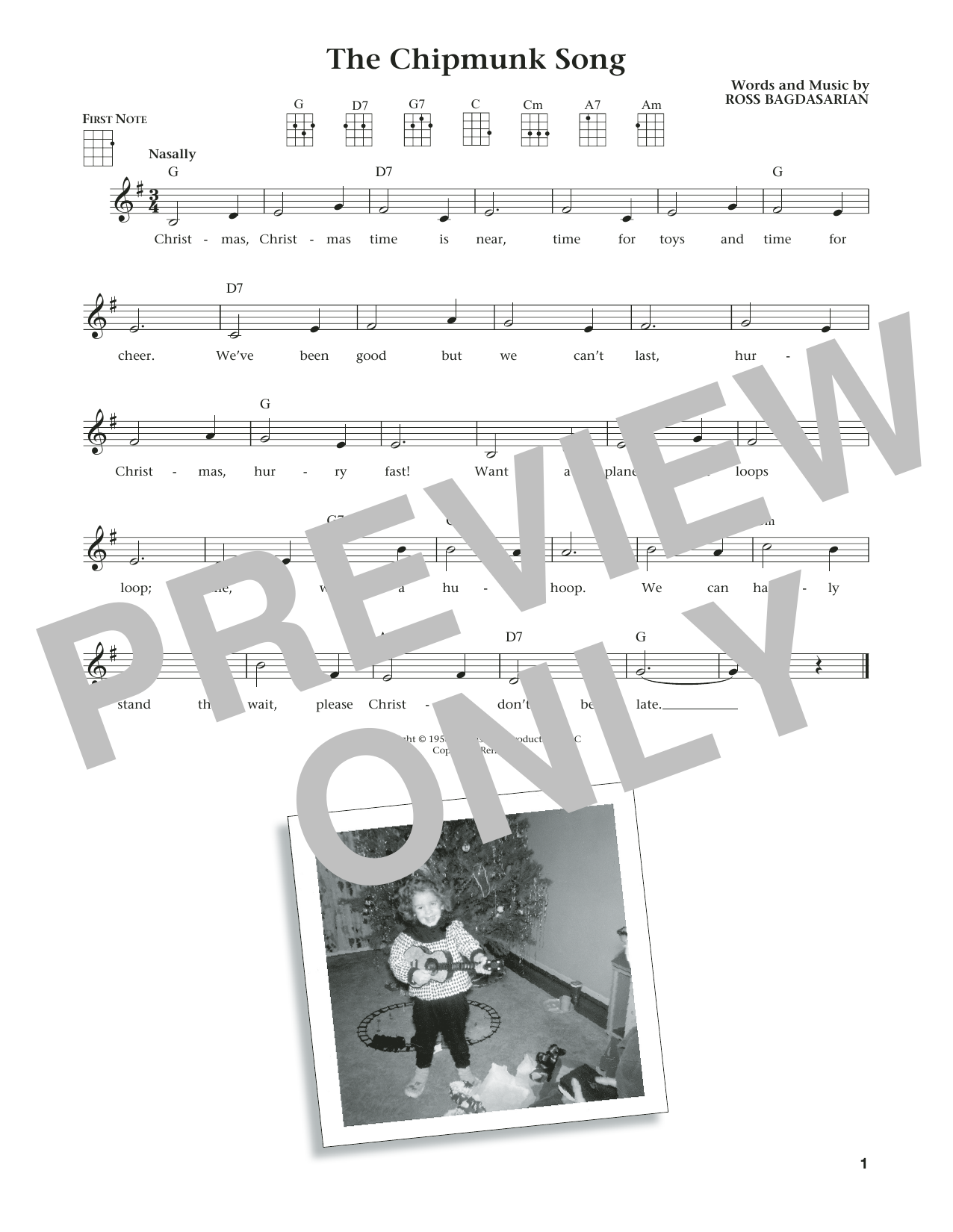 Product gallery: Page 1 of 1 The Chipmunk Song (from The Daily Ukulele) (arr. Liz and Jim Beloff), Alvin And The Chipmunks