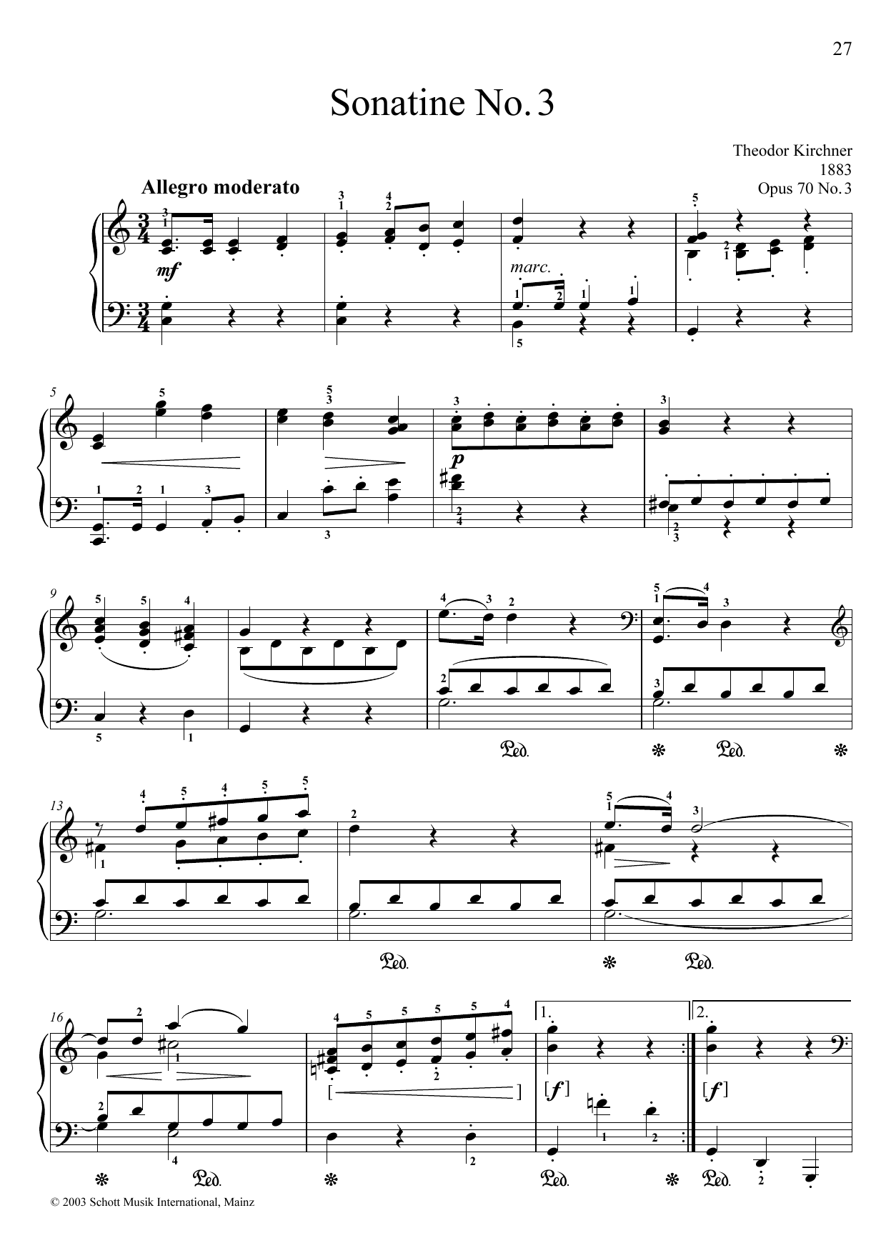 Product gallery: Page 1 of 1 Sonatina No. 3, Theodor Kirchner