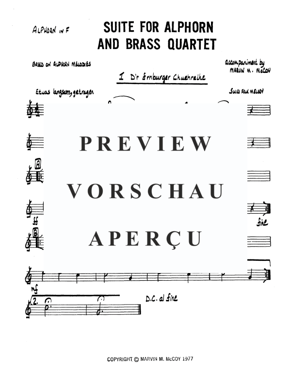 Produktgalerie: Seite 8 von 11 Medley, , Alphorn in F und Blechbläser Quartett
