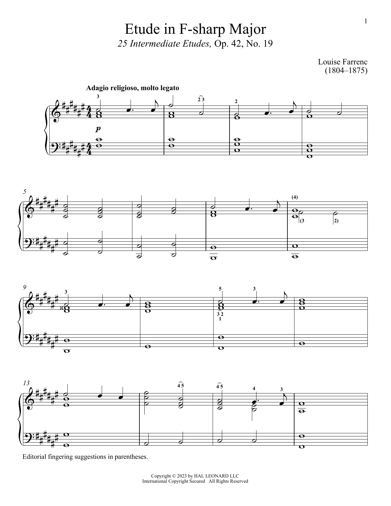 Product picture to: Etude in F-sharp Major