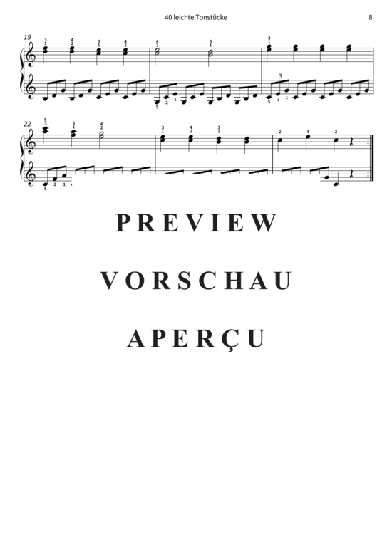 Produktgalerie: Seite 11 von 11 40 leichte Tonstücke - op. 803, Werke 7 - 11 , , Klavier Solo