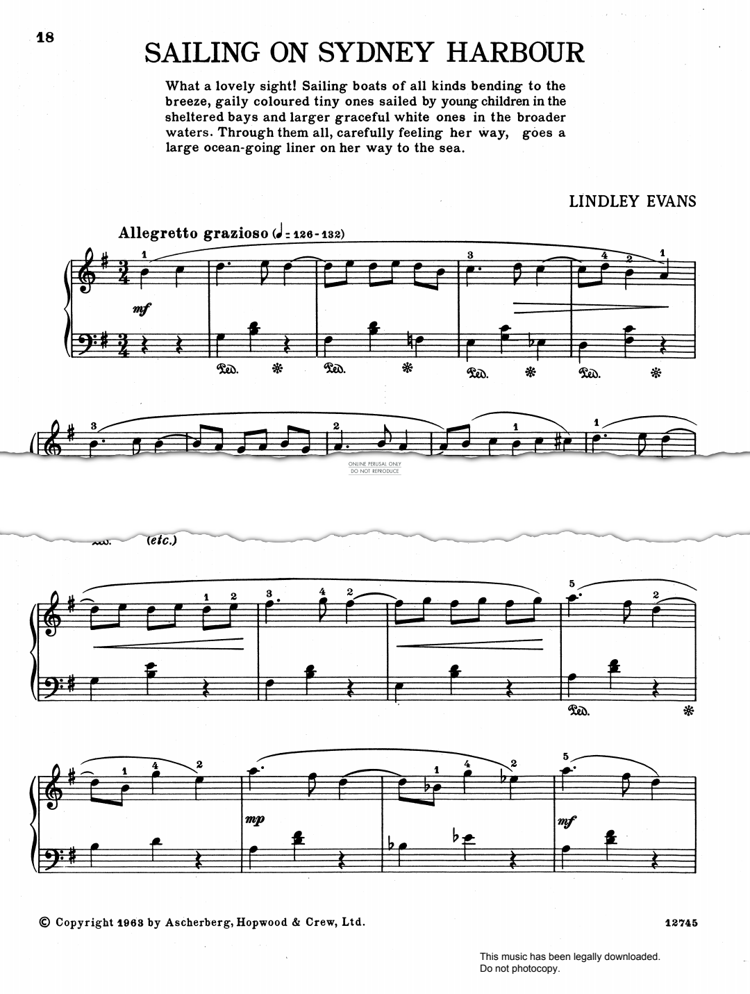 Produktbild zu: Sailing On Sydney Harbour (from 'Holiday In Australia')