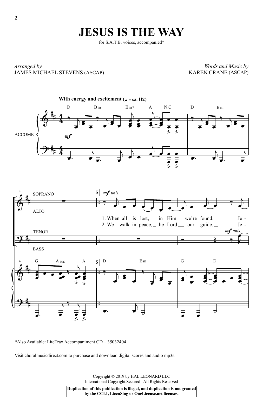 Product picture to: Jesus Is The Way (arr. James Michael Stevens)