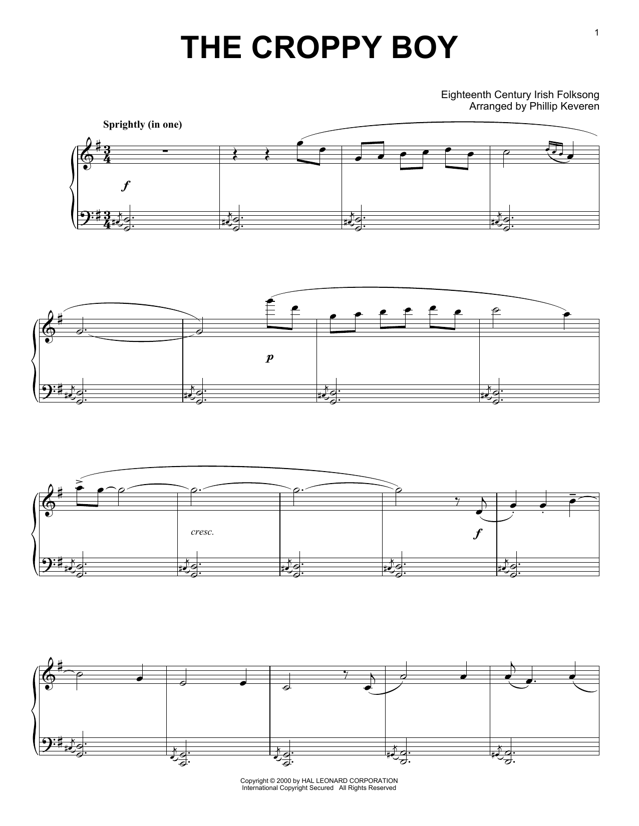 Product picture to: The Croppy Boy (arr. Phillip Keveren)