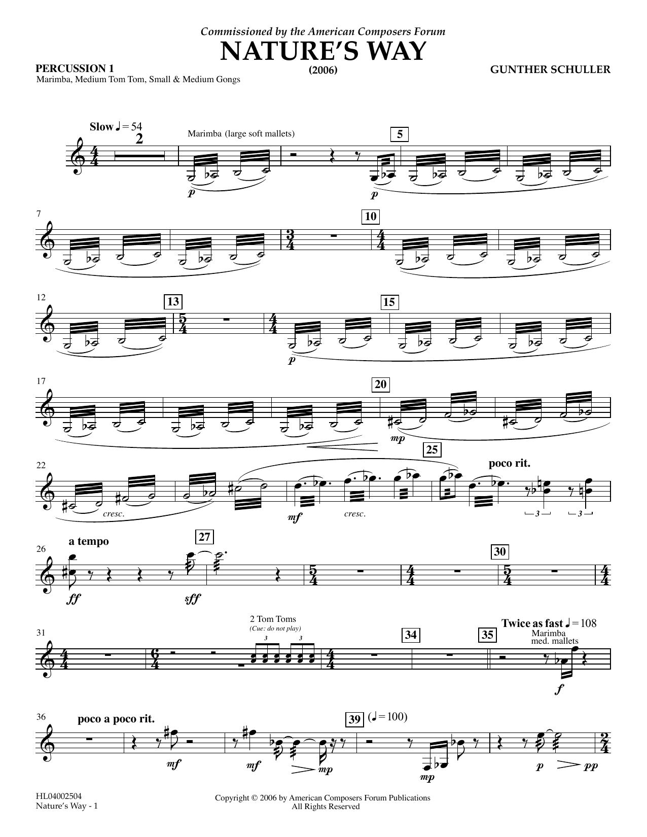 Produktgalerie: Seite 1 von 1 Nature's Way - Percussion 1, Gunther Schuller, Ensemble