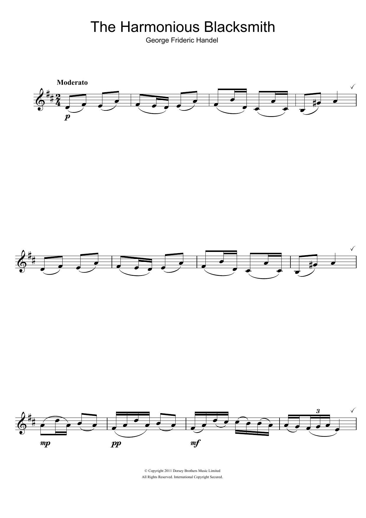 Product gallery: Page 1 of 1 The Harmonious Blacksmith, George Frideric Handel