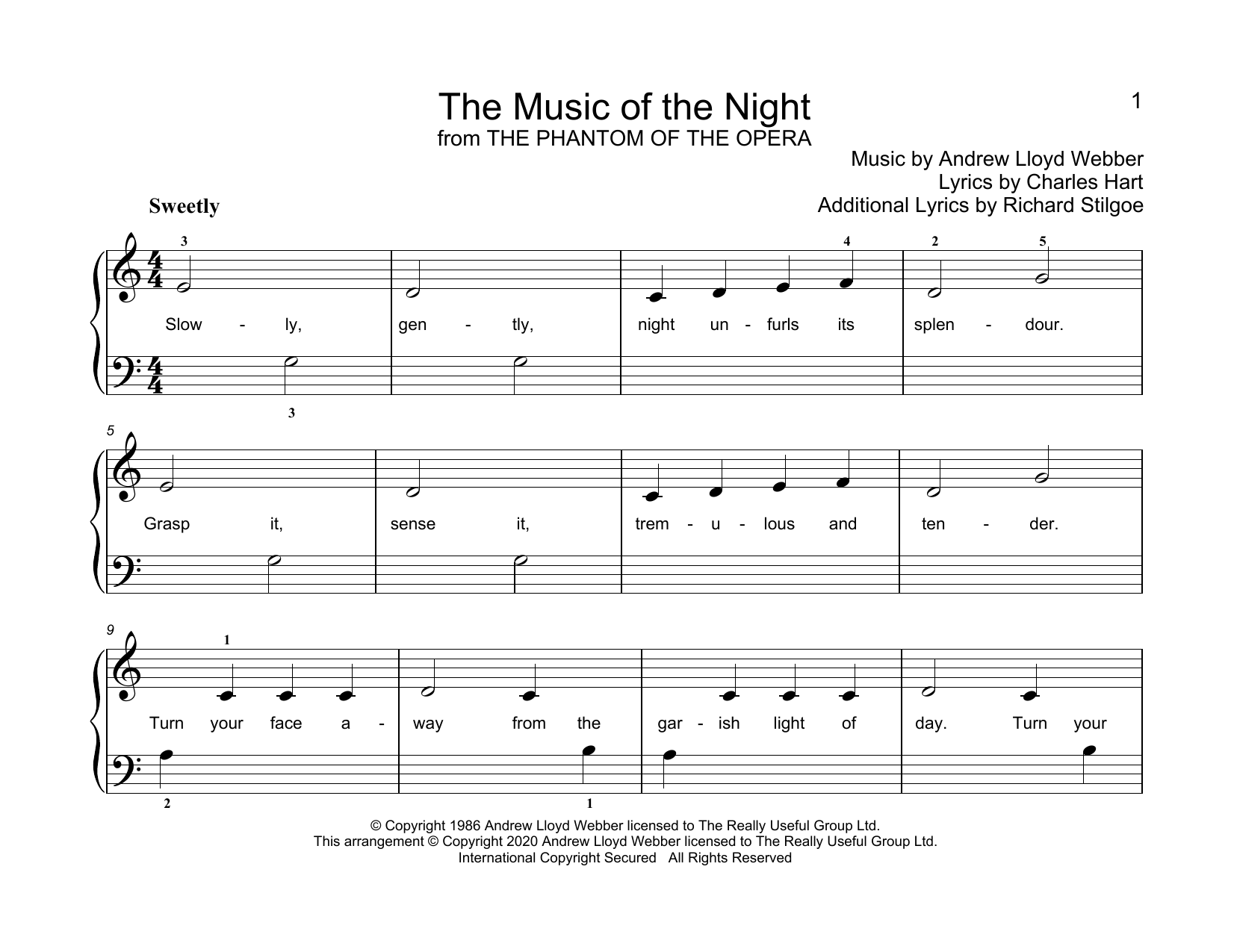 Product gallery: Page 1 of 1 The Music Of The Night (from Phantom Of The Opera) (arr. Christopher Hussey), Andrew Lloyd Webber