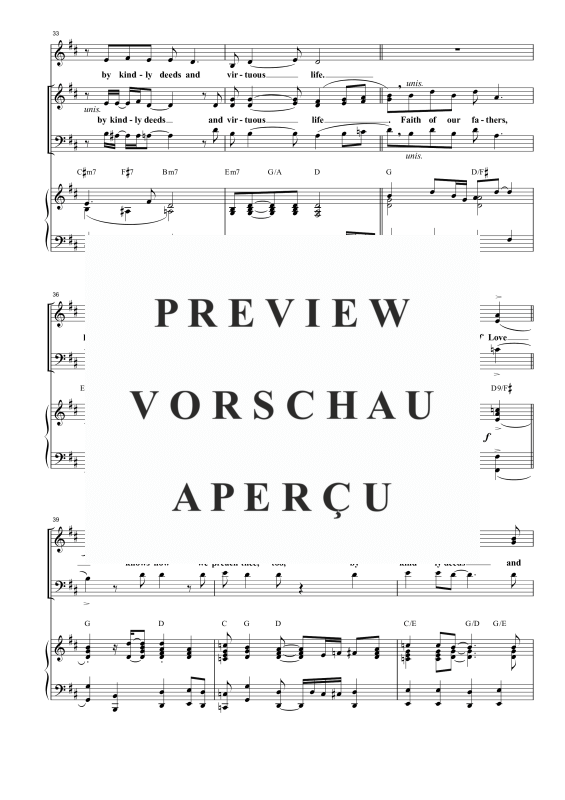 Produktgalerie: Seite 11 von 11 Faith of Our Fathers, , Gemischter Chor SAB, Solo und Klavier