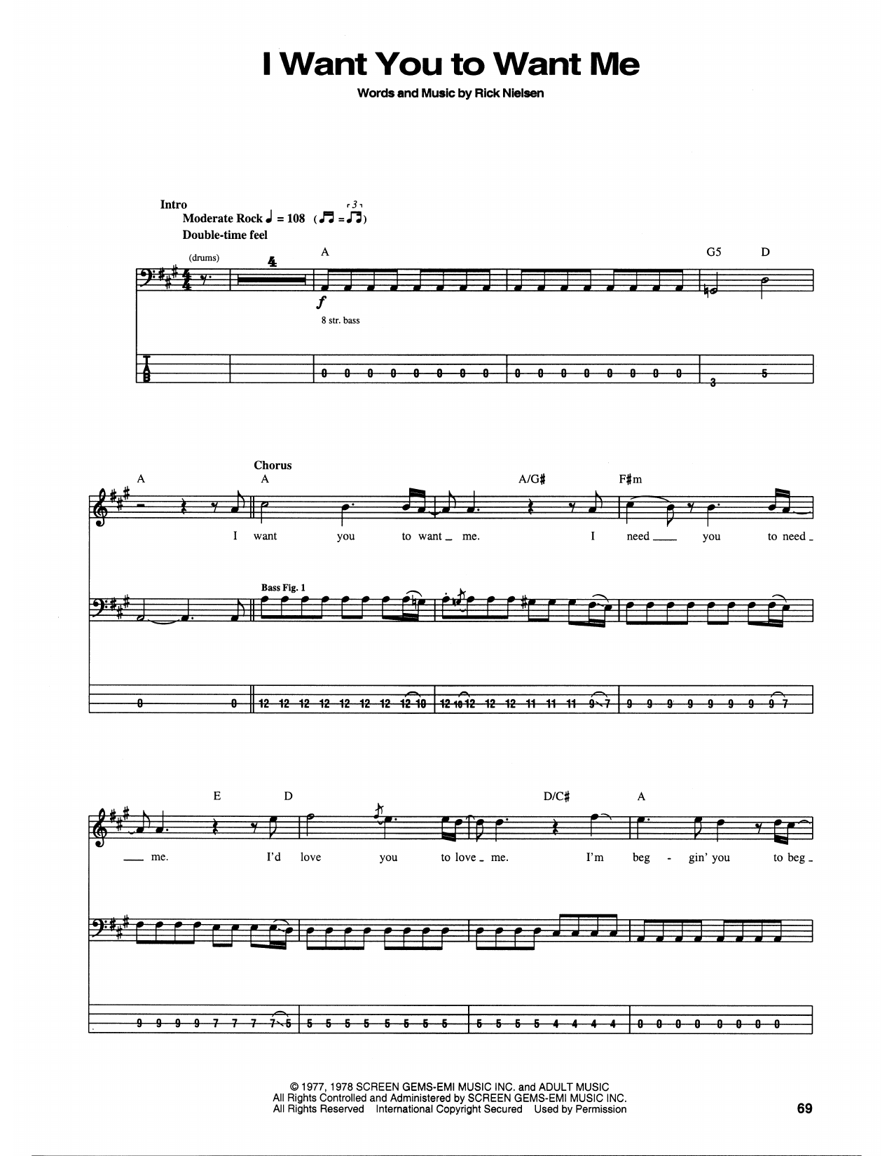 Produktgalerie: Seite 1 von 1 I Want You To Want Me, Cheap Trick, E-Bass