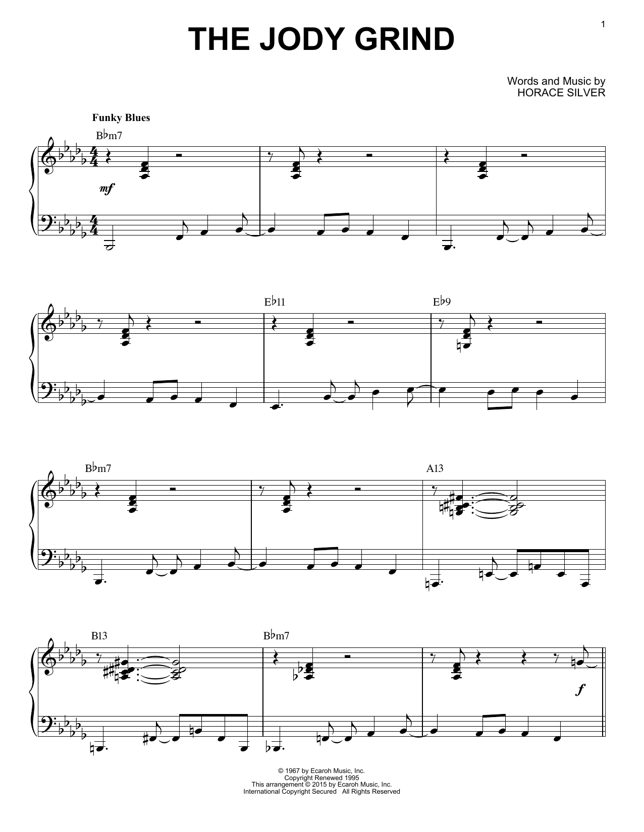 Produktbild zu:  The Jody Grind (arr. Brent Edstrom) - Horace Silver