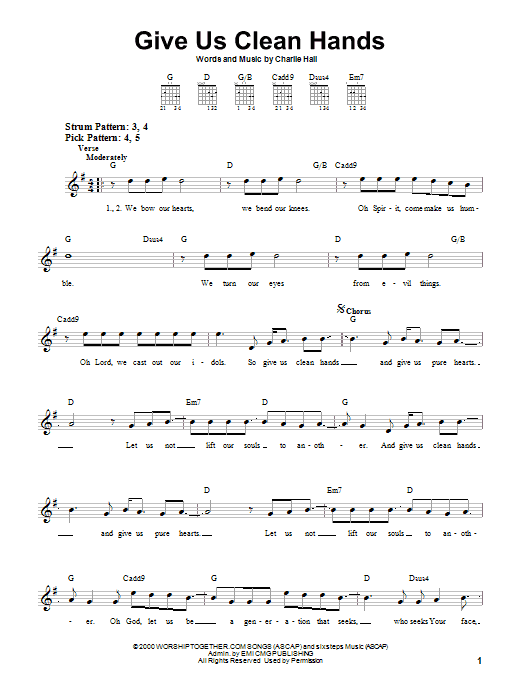 Product gallery: Page 1 of 1 Give Us Clean Hands, Chris Tomlin