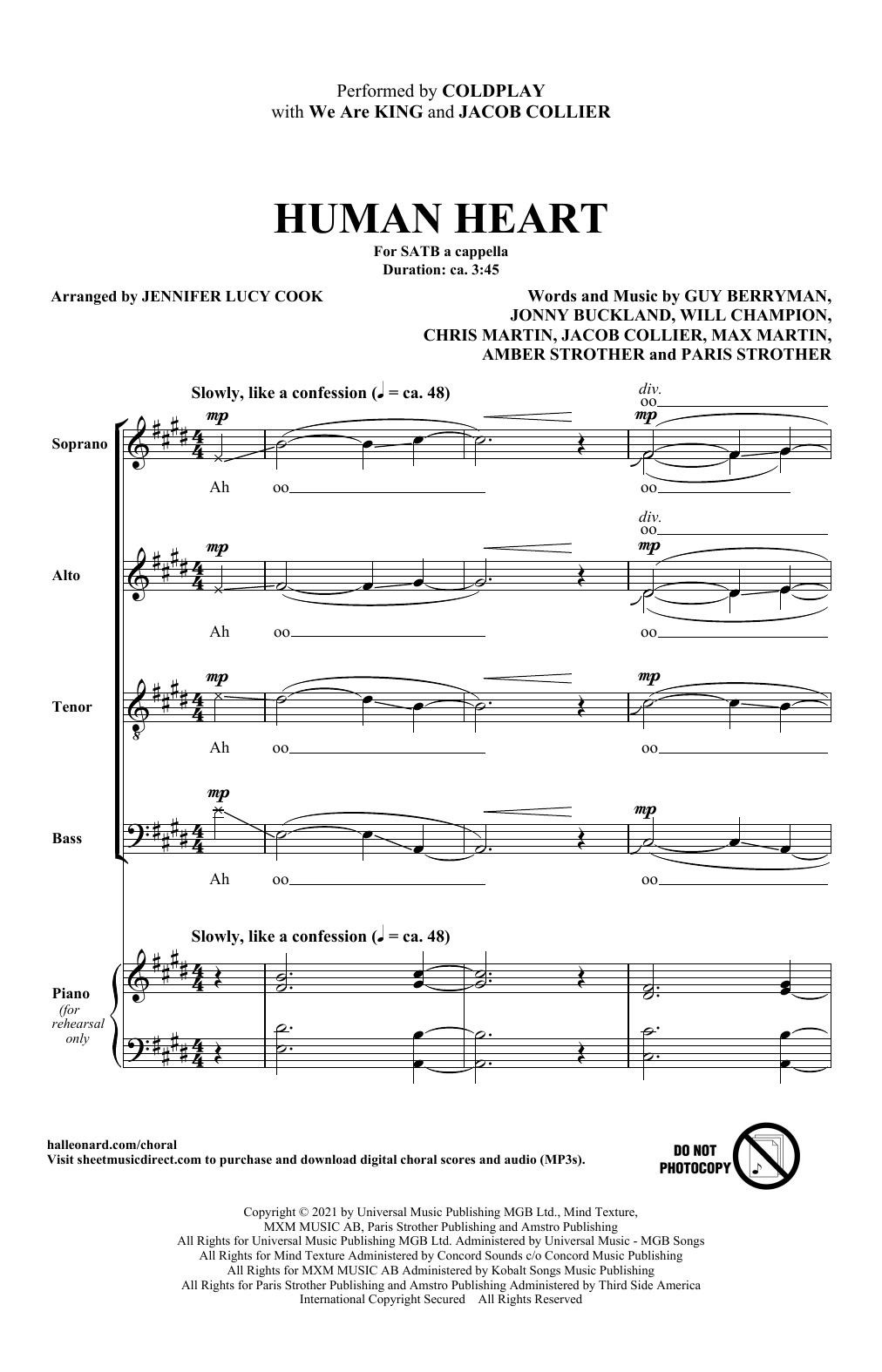 Product picture to: Human Heart (arr. Jennifer Lucy Cook)