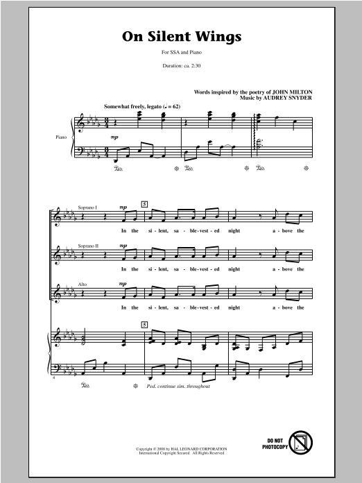 Produktgalerie: Seite 1 von 1 On Silent Wings, Audrey Snyder, Chor
