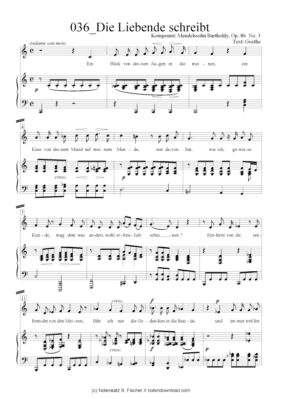 Product picture to: Die Liebende schreibt Felix Mendelssohn Bartholdy (1809-1947)