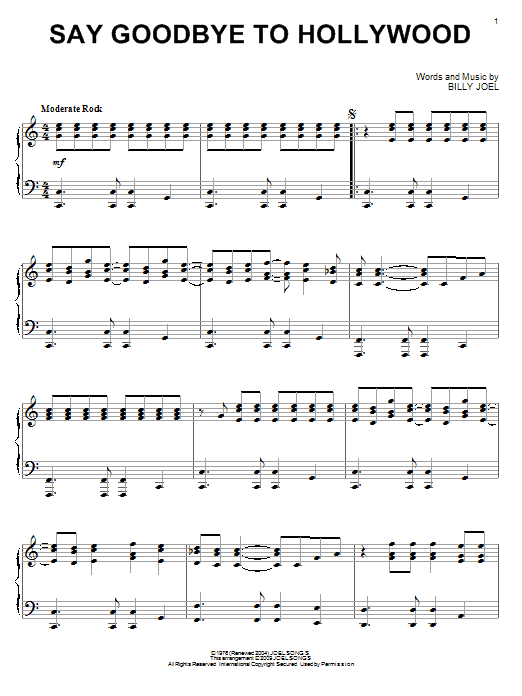 Product gallery: Page 1 of 1 Say Goodbye To Hollywood, Billy Joel