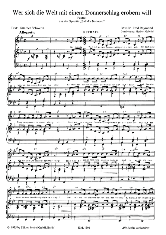 Produktbild zu: Wer sich die Welt mit einem Donnerschlag erobern willaus: Ball der Nationen (Operette)