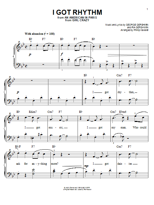 Product picture to: I Got Rhythm (arr. Phillip Keveren)
